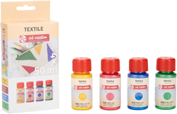 Talens Textilfarben Set Perle 4 Farben 50 ml Pastell Stofffarbe