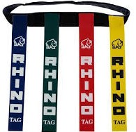 Rhino Rugby Tag Gürtel grün mit Tags im 10er-Set für Training und Spiel