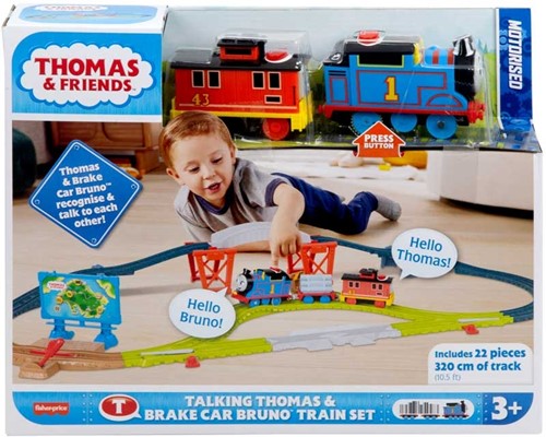 TALKING THOMAS & BRAKE CAR BRUNO TRAIN SET