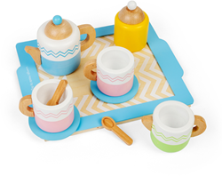 BigJigs Holz Tee-Set Spielzeug - buntes Rollenspiel für Kinder