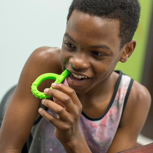Ark Therapeutics Beißspielzeug sensorisches Kauspielzeug XT Medium Teal Grabber-kauwtool met 3 texturen, ook geschikt voor eettherapie en sensorische opbouw.-3