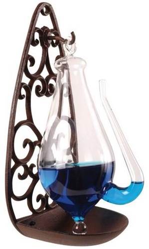 Esschert Design Barometer Sturmglas mit klassischem Gusseisenhalter