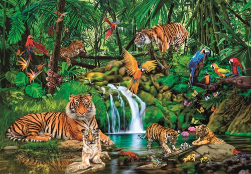 Clementoni Puzzle Dschungel Tiere - 300 Teile - bunte Kinderpuzzle