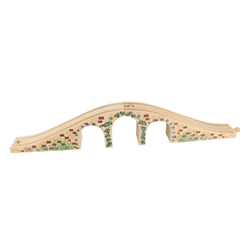 BigJigs Holz Eisenbahn Brücke mit 3 Bögen - Spielzeugbrücke