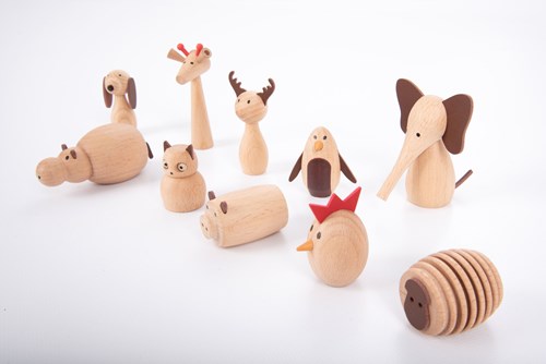 TickiT Holztiere Spielzeug - pädagogisches Holzspielzeug Set 10 Stück-2