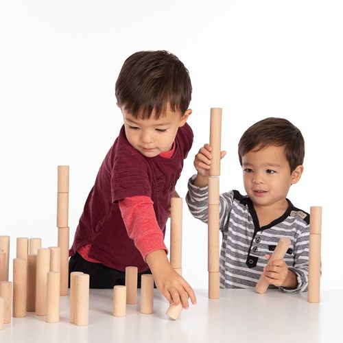 TickiT Holzspielzeug Architekt Säulen natur Buchenholz Bauspiel-2