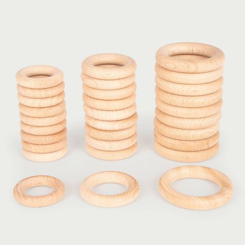 TickiT Holzringe Lernspielzeug 56 mm - 10er Set