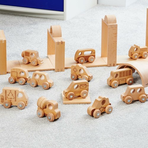 TickiT Holzfahrzeuge Set - natürliches Spielzeug - 12 Stück-3