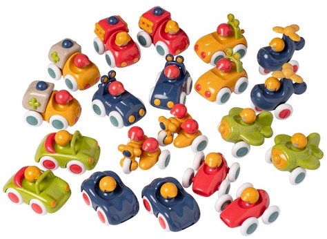 Tolo BIO Spielzeugfahrzeuge Box - 20 Stück nachhaltige Autos