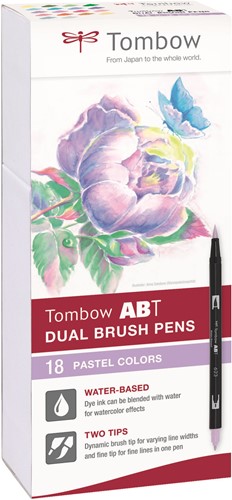 Tombow Tombow ABT Dual Brush Pen Set 18 Stück Pastellfarben