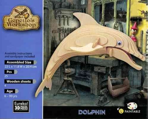 Gepetto's Workshop 52473171 - Holzpuzzle-3D Delphin
