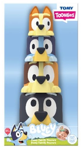 Spectron Bluey Familie Badespielzeug Stapel- und Gießbecher 4-teilig