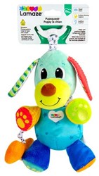 Lamaze Plüsch Hund Babyspielzeug mit Geräusch und Clip - grün