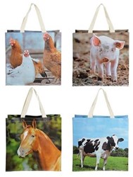 Esschert Design Einkaufstasche Bauernhoftiere wasserabweisend Polyester