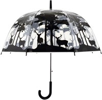 Esschert Design Regenschirm transparent Waldtiere Hirsch Motiv