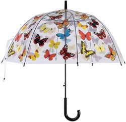 Esschert Design Regenschirm transparent Schmetterlinge Ø83cm Regenzubehör