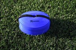 Precision flache Trainingshütchen Set 40 Stück blau Sport Markierungen