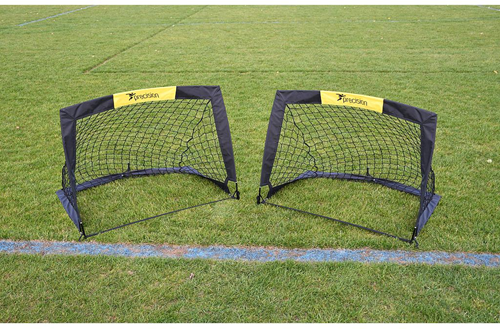 Precision Fußballtore Set - faltbar - 4x3 Fuß - schwarz - Tragetasche