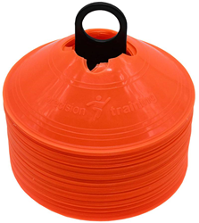 Precision Trainingshütchen Set - orange - 50 Stück - Sport Markierungskegel