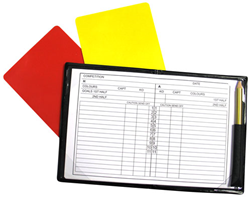 Precision Schiedsrichter Notizbuch - Sport Zubehör gelb rot