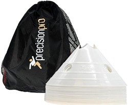 Precision Trainingshütchen große Kegel weiß - Set mit 20 Stück - Sport