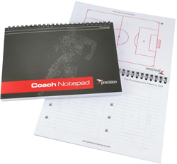 Precision Fußball Notizblock A5 Pro-Coach schwarz 6 Stück