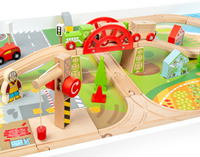 BigJigs Holz Eisenbahnset - Spiel- und Aktivitätstisch für Kinder-2