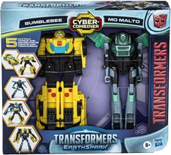 Hasbro Transformers Actionfigur Earthspark Cyber Combiner Bumblebee & Mo Malto