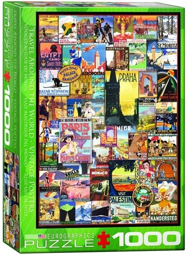 Eurographics puzzle Travel around the World - Vintage Posters - 1000 Teile-2