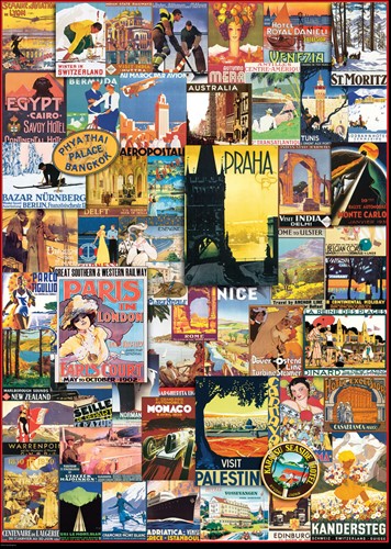 Eurographics puzzle Travel around the World - Vintage Posters - 1000 Teile