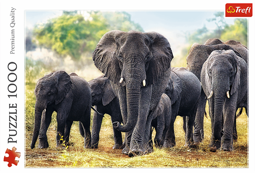 Trefl Puzzle afrikanische Elefanten - 1000 Teile Karton Legespiel-2