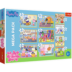 Trefl Peppa Pig Puzzle-Set 10-in-1 - buntes Kinderspielzeug