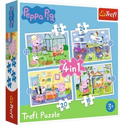 Trefl Peppa Pig Puzzle-Set - 4-in-1 Kinderpuzzle Karton Lernspielzeug