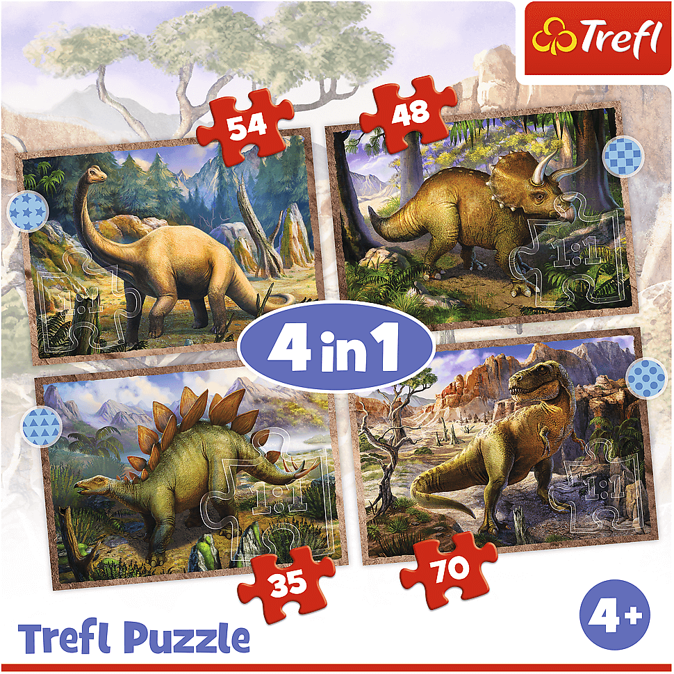Larsen Puzzle Fröhliche Dinosaurier – 43 Teile Rahmenpuzzle Für Kinder Ab 4–7 Jahren, Mit Figuren- & Konturteilen, Fördert Feinmotorik