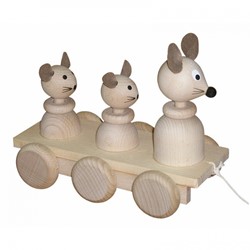 Miva Trekfiguur 3 muizen (naturel)