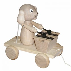 Miva Trekfiguur hond met xylofoon (naturel)