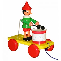 Miva Trekfiguur Pinokkio met trommel (gekleurd)