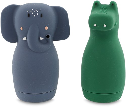 Trixie Badespielzeug Silikon spritzende Tiere Mrs. Elephant & Mr. Crocodile