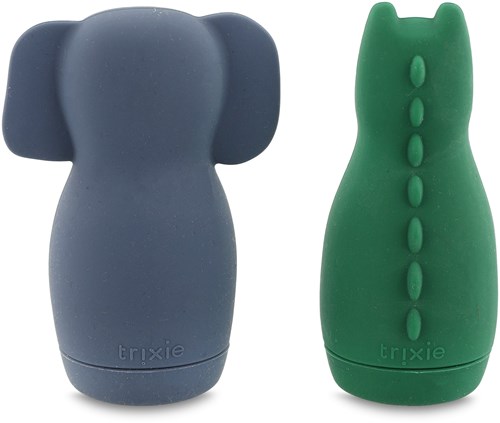 Trixie Badespielzeug Silikon spritzende Tiere Mrs. Elephant & Mr. Crocodile-2