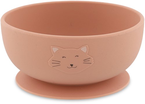 Trixie Silikon Kindergeschirr Schüssel mit Saugnapf Mrs. Cat rosa Baby