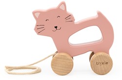Trixie Holz Nachziehtier Katze - FSC Holz - Babyspielzeug - rosa