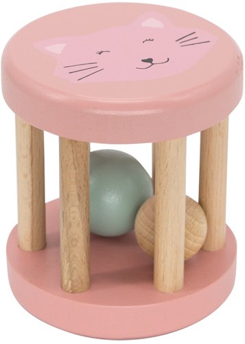 Trixie Holz Baby Rassel Spielzeug - rollende Mrs. Cat FSC Holz
