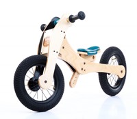 Trybike houten loopfiets 4 in 1 blauw