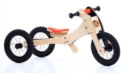 Trybike Holz Laufrad 4-in-1 Orange - Laufrad und Dreirad