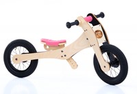 Trybike houten loopfiets 4 in 1 roze