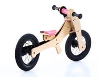 Trybike houten loopfiets 4 in 1 roze