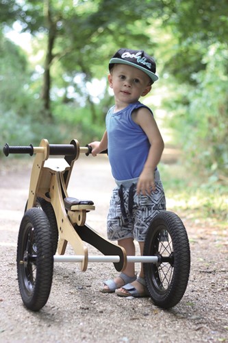 Trybike houten loopfiets 4 in 1 rood