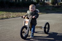 Trybike houten loopfiets 4 in 1 blauw