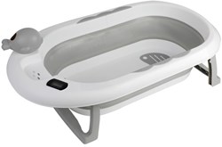 Tryco faltbare Babybadewanne Thermo grau mit Thermometer und Kännchen