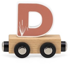 Tryco Holz-Buchstabenzug Spielzeug - bunter Buchstabe D für Namenszug